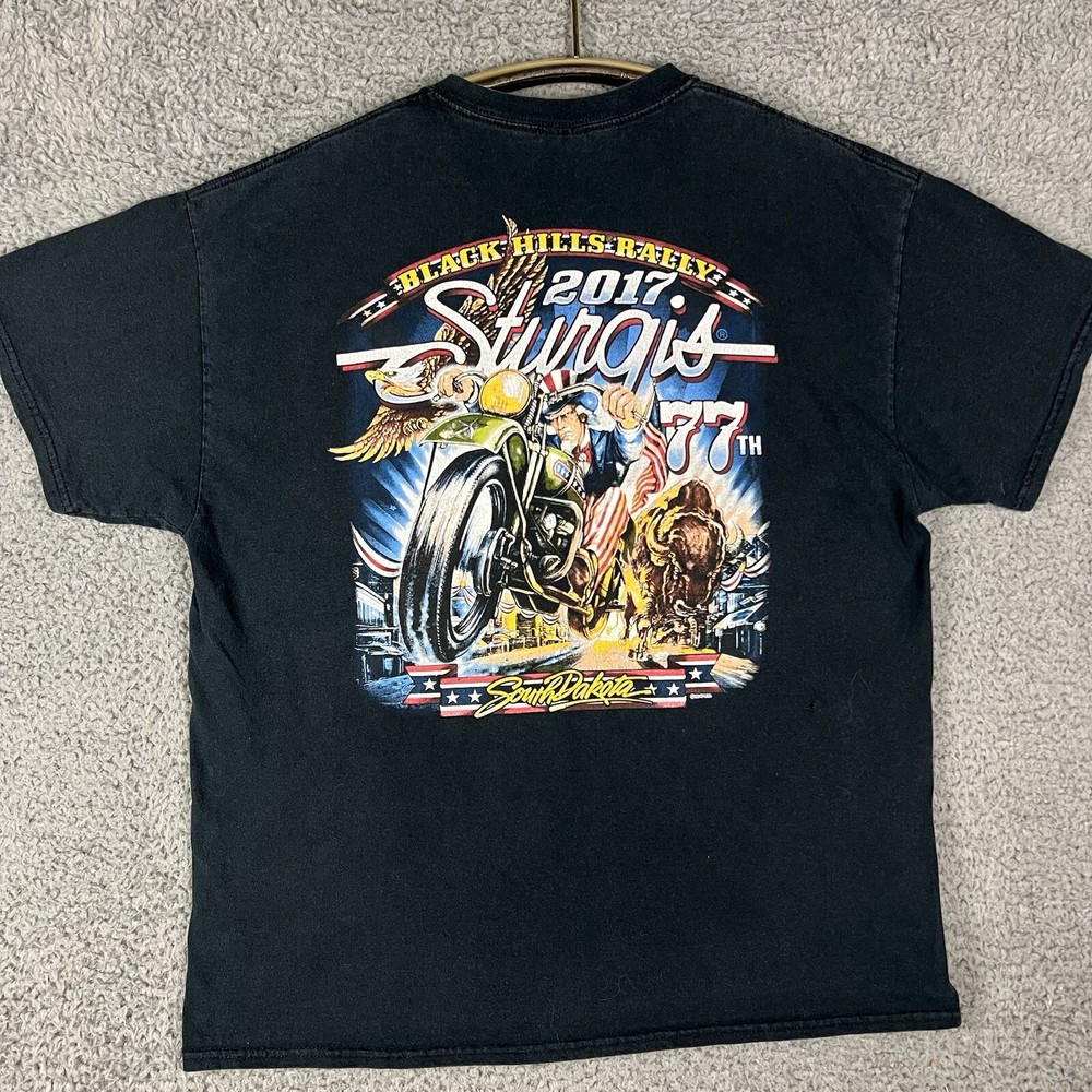 2017 Sturgis Black Hills Rally T-Shirt Size XL South Dakota Motorcycle Biker