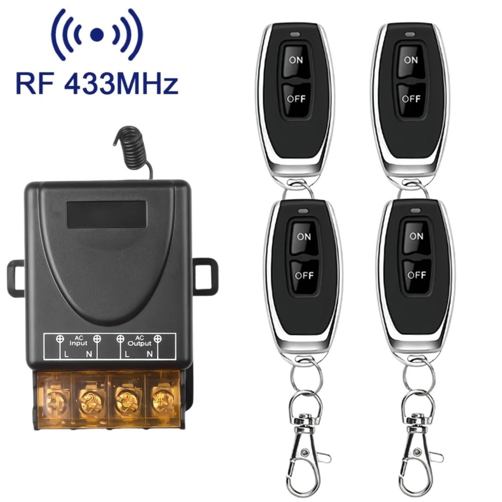 AC Wireless Remote 110V-240V 30A RF Relay Control Remote Switch 433Mhz Receiver