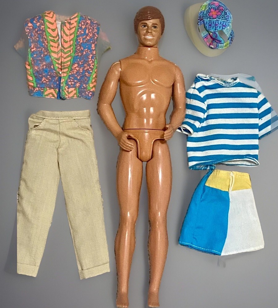 Vtg Twist n Turn Ken Barbie Doll Mattel W Clothes Outfits 1980s Brunette