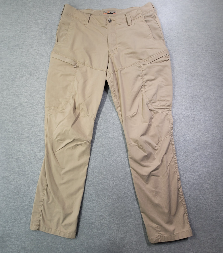 5.11 Tactical Pants Mens 36x34 Tan Stretch Apex Cargo Straight Leg Utility