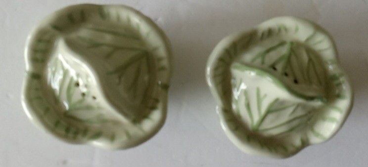 Vintage Ceramic Cabbage Salt and Pepper Shakers