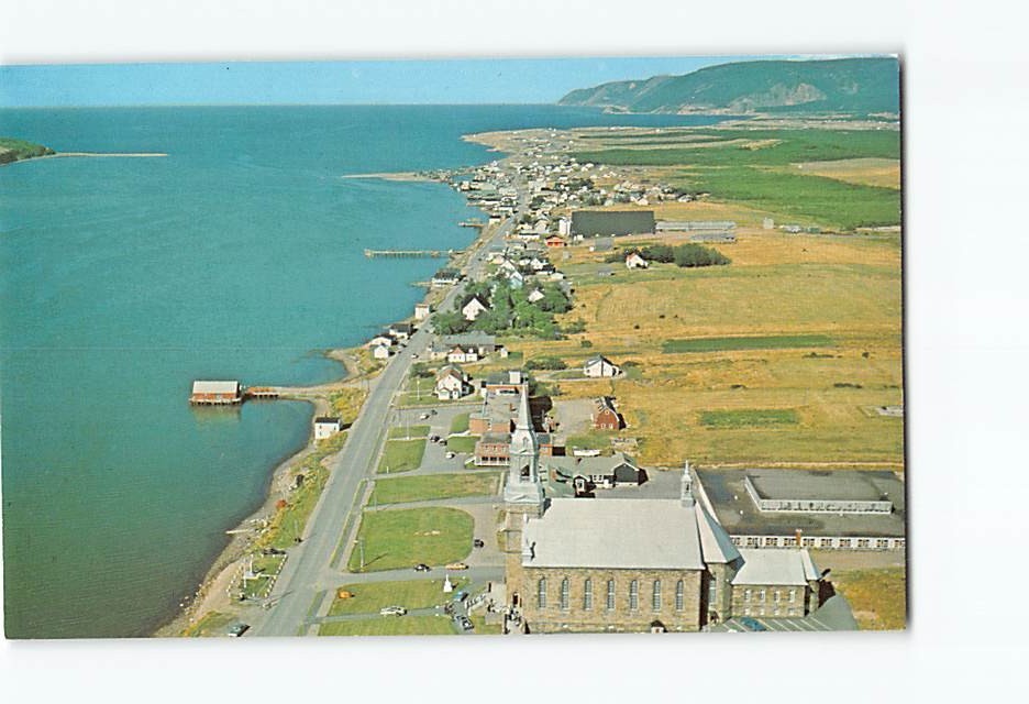 Postcard Aerial View of Cheticamp Cabot Trail Cape Breton Nova Scotia Canada