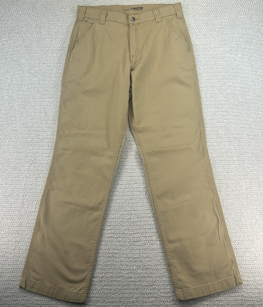 Carhartt Pants Mens 32x32 Brown Rugged Flex Relaxed Fit Canvas Work BN2291