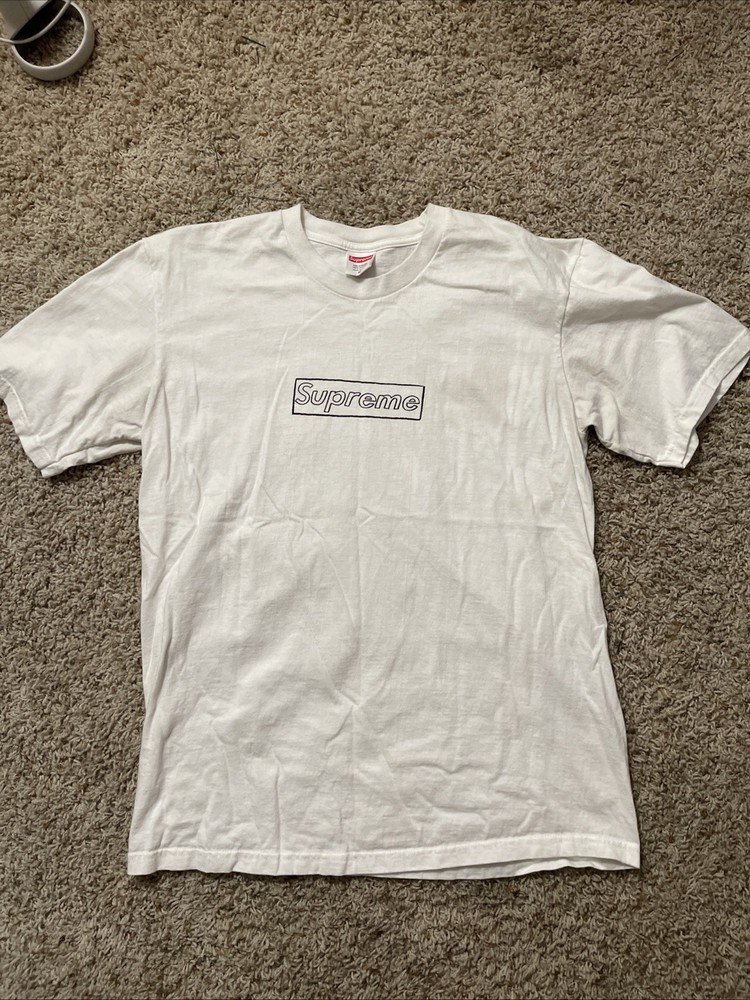 Supreme KAWS Chalk Box Logo T-Shirt White Medium