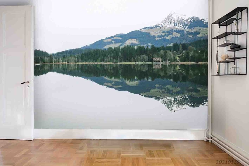 3D Mountain Forest Lake Landscape Wall Murals Wallpaper Murals Wall Sticker 7