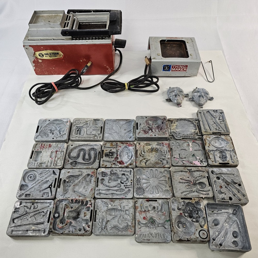 MATTEL THINGMAKER & VAC-U-FORM With 26 Molds Untested Please READ Description