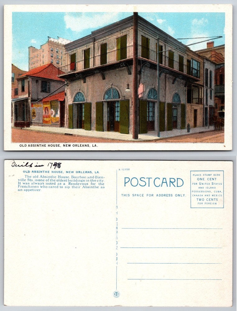 Old Absinthe House New Orleans LA Postcard-image