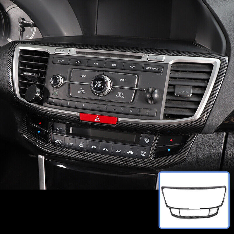 For Honda Accord 2013-2017 Carbon ABS Car Center Console CD AC Vent Button Frame