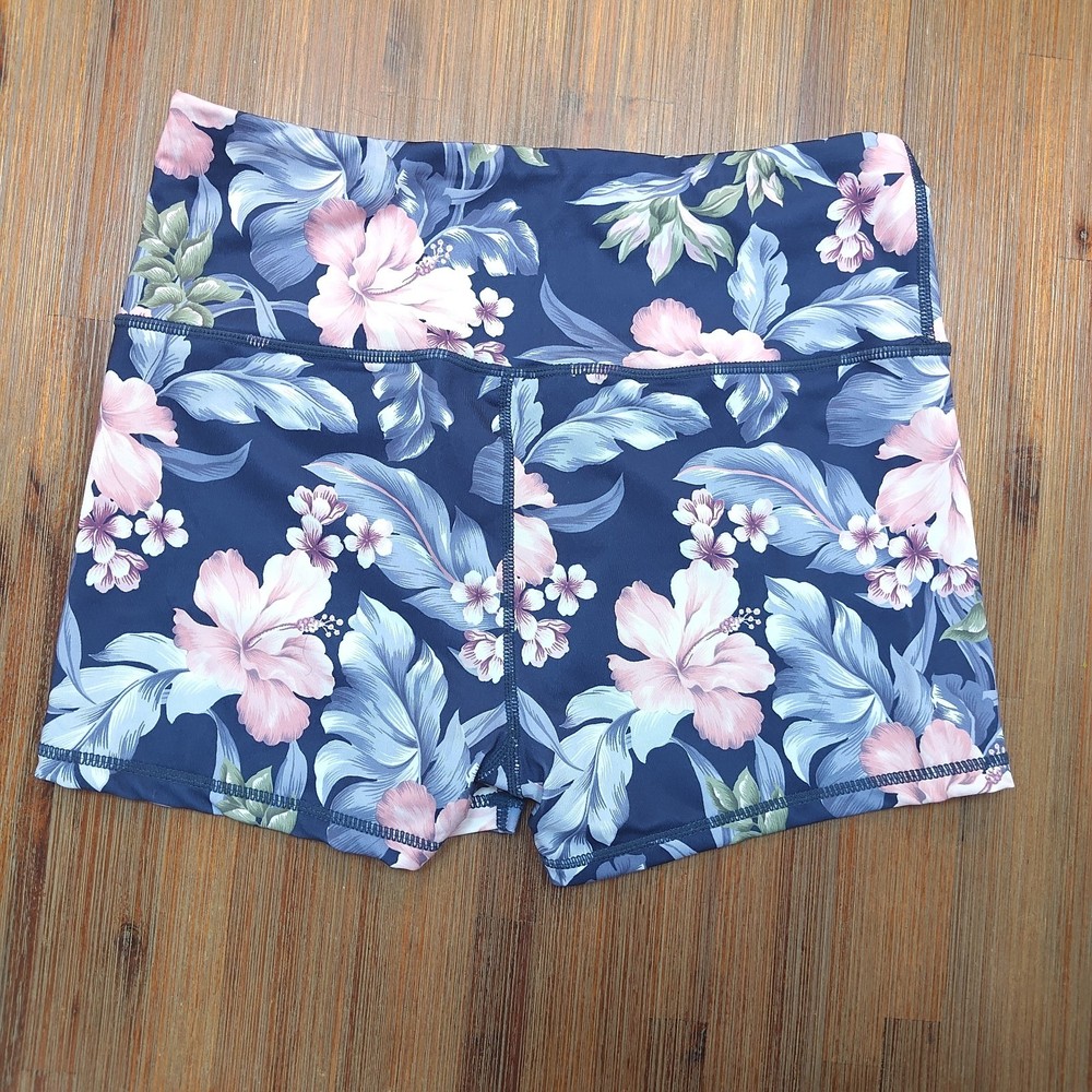 Women's  Floral Print Athletic Bike Biker Shorts Size XL Yoga Shorts