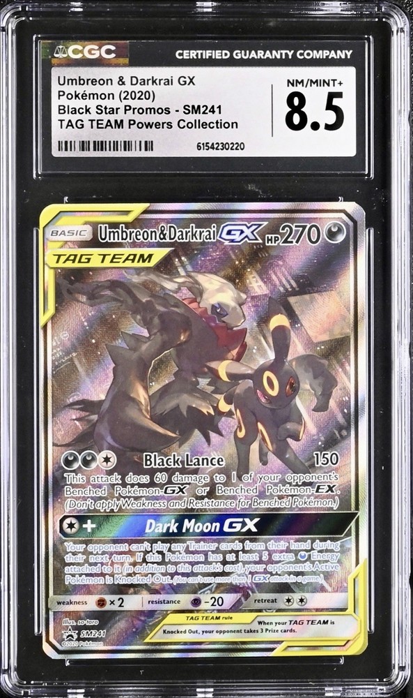 Pokémon Umbreon & Darkrai GX SM241 Alt Art Promo - CGC 8.5 NM/Mint+