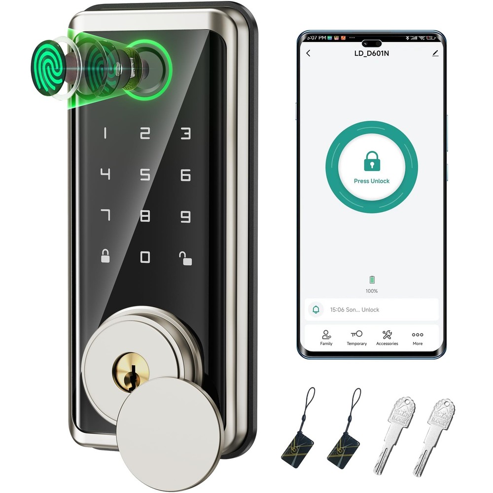 Smart Auto-Locking Keyless Entry Door Lock with Key Fobs – Secure & Convenient for Front Doors