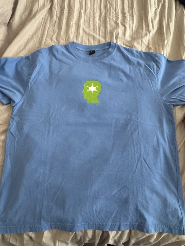 Brain Dead Blue Graphic Logo Crew Neck Men's T-Shirt Short Sleeve
