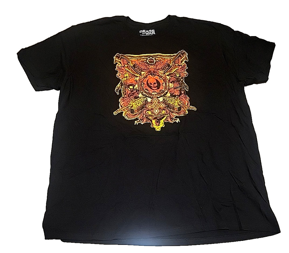 Gears of War Legacy Gold Graphic Men's Short Sleeve T-Shirt Black size 3XL