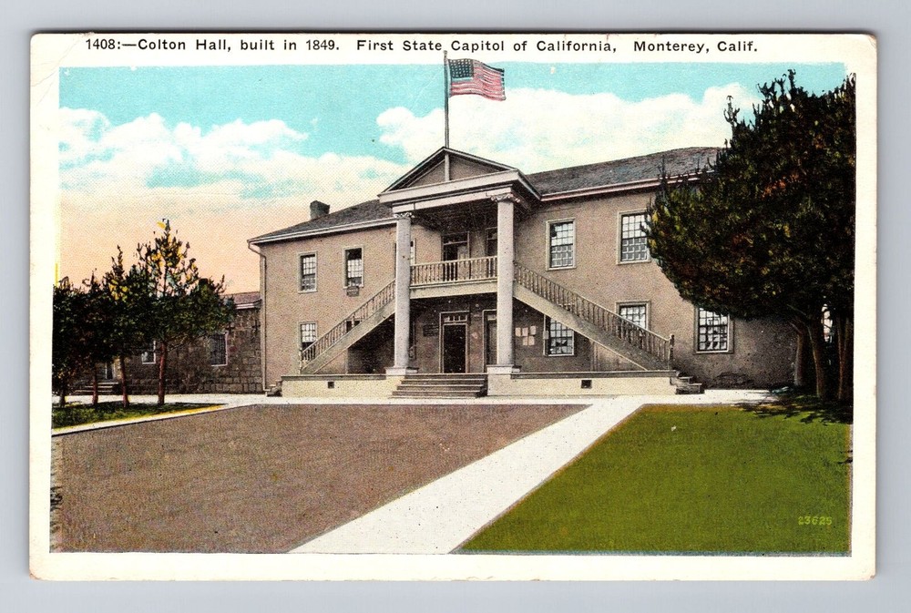 Monterey CA-California, Colton Hall, Vintage Souvenir Postcard