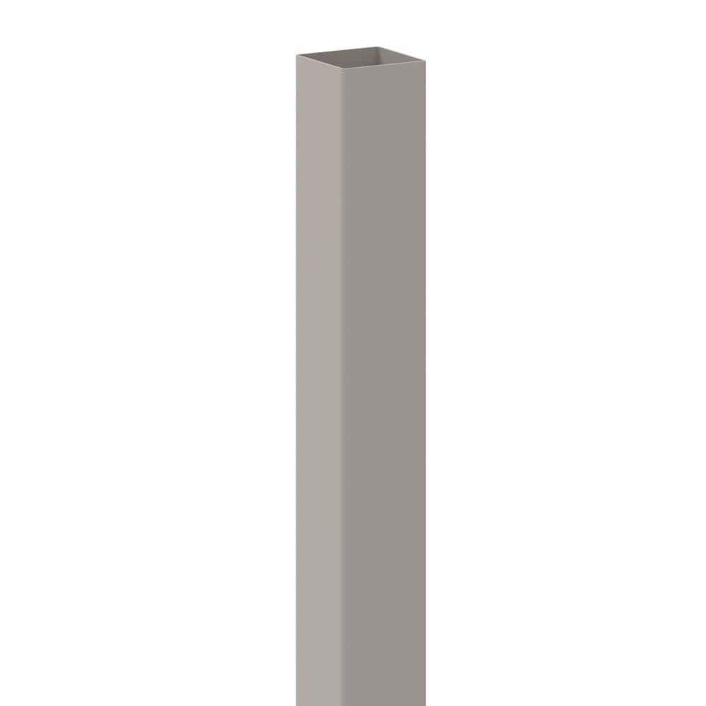 5x5x9ft Gray Blank Vinyl Fence Post Pre-Routed