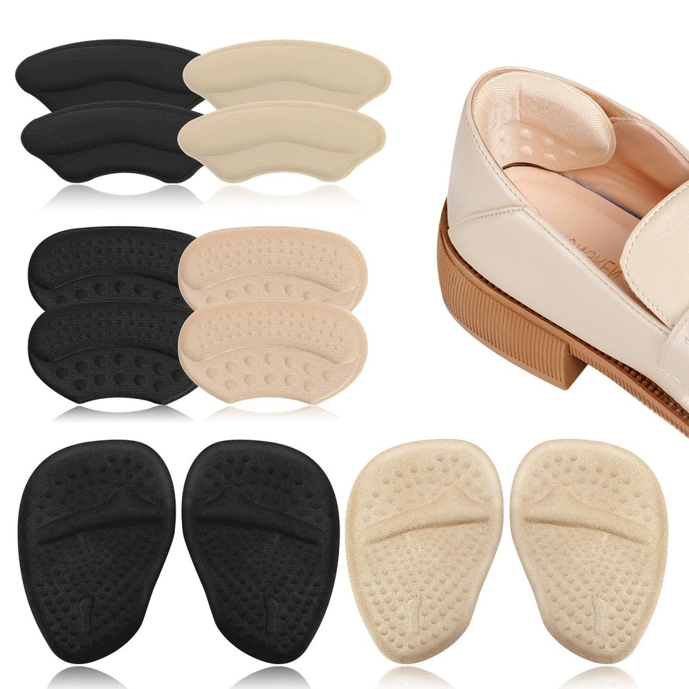 FlyCoco 6-Pair Anti-Slip Breathable Heel Pads for High Heels