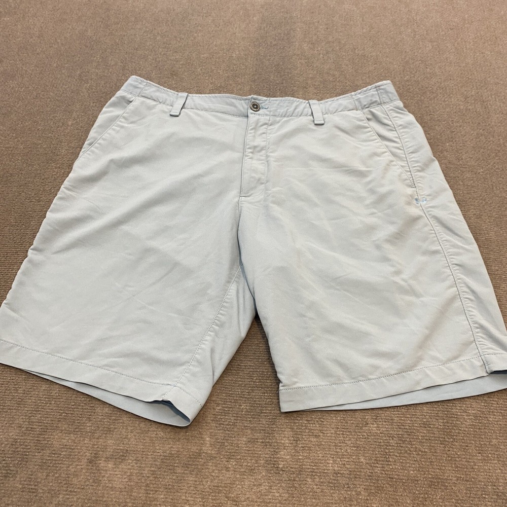 Under Armour Golf Shorts Mens 40 Light Blue Stretch Logo Pockets Outdoor Casual