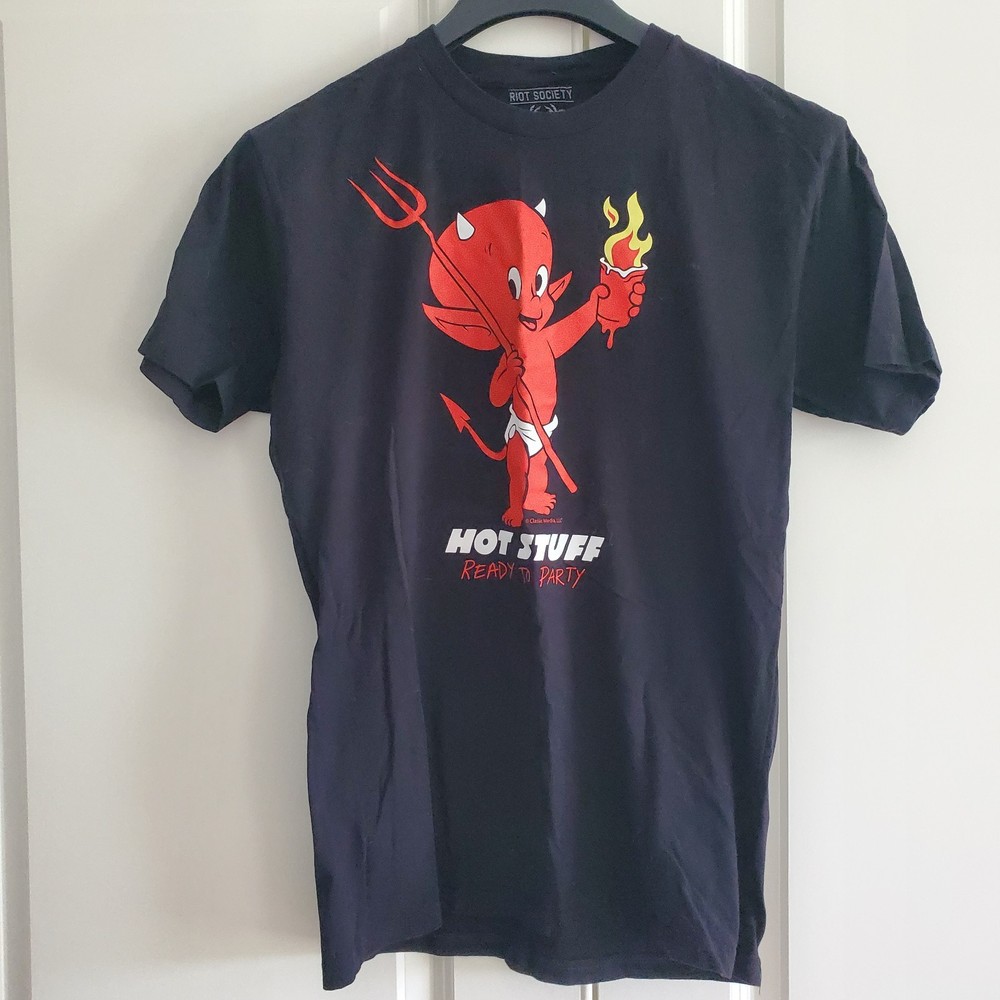 Riot Society Devil Hot Stuff Ready to Party Adult MedGraphic Tee Tshirt Cotton