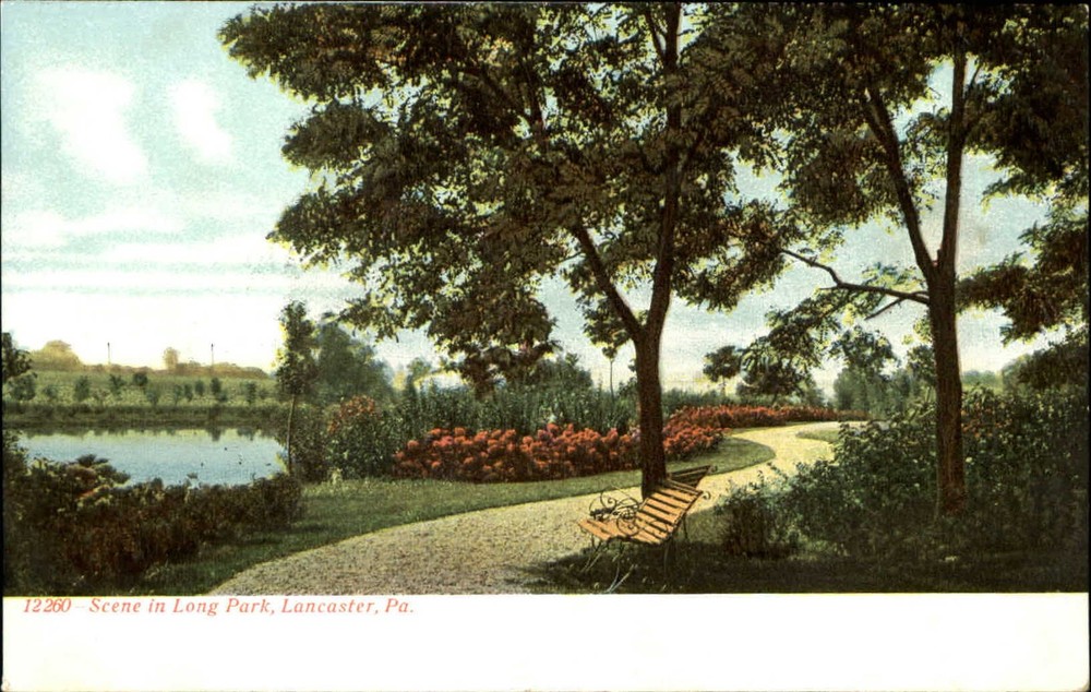 Long Park Lancaster Pennsylvania PA bench UDB c1905