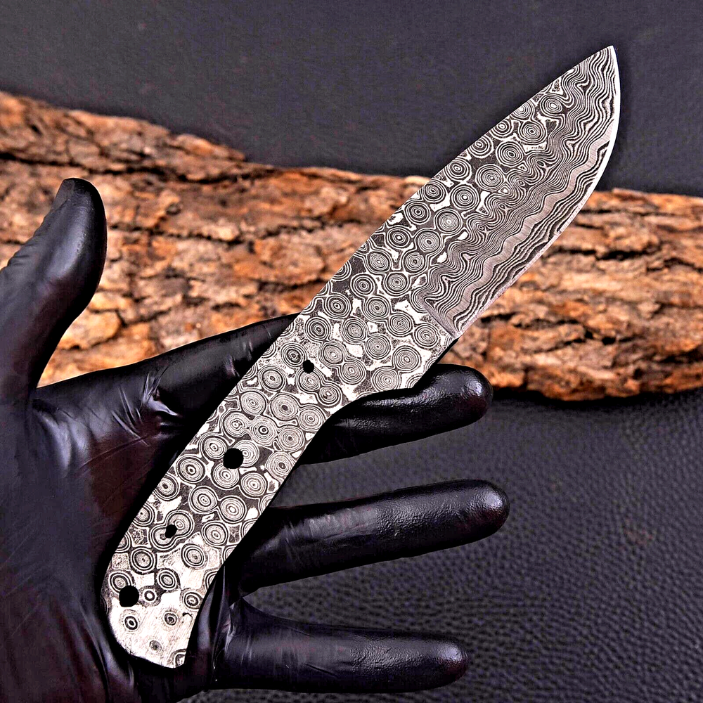 CUSTOM MADE HAND FORGED DAMASCUS STEEL BLANK BLADE SKINNER HUNTING KNIFE 2854