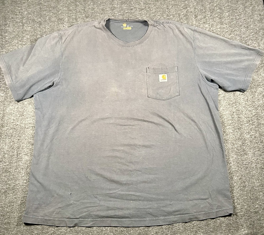 Carhartt K87 Men’s Workwear Short Sleeve T-Shirt Gray 2XL Pocket