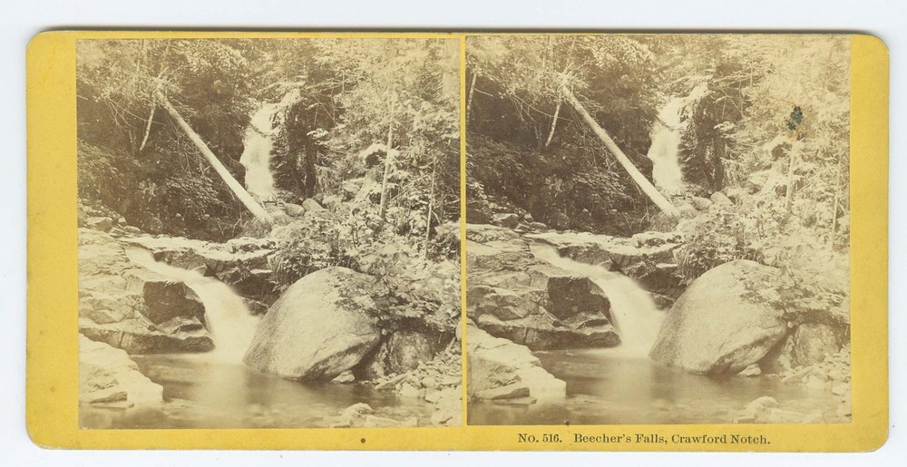 D1352~ NEW HAMPSHIRE – Beecher Falls Crawford Notch Stereoview, Kilburn
