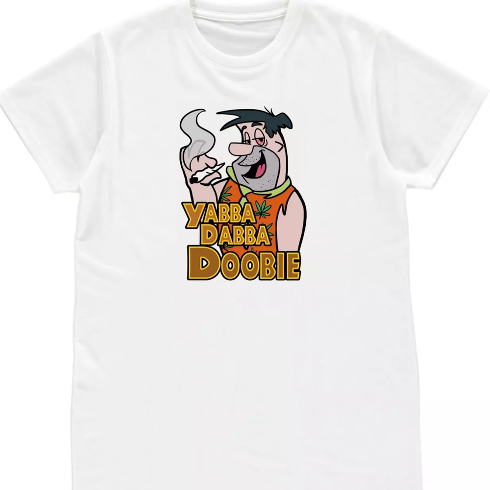 FUNNY The Flintstones smoking white T-shirt Unisex All sizes S to 5XL 2F129