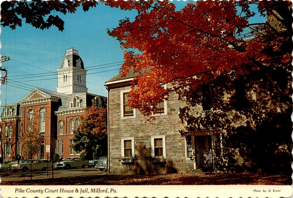 Pike County Court House & Jail, Milford, Pa, Pocono Mountains, County Postcard