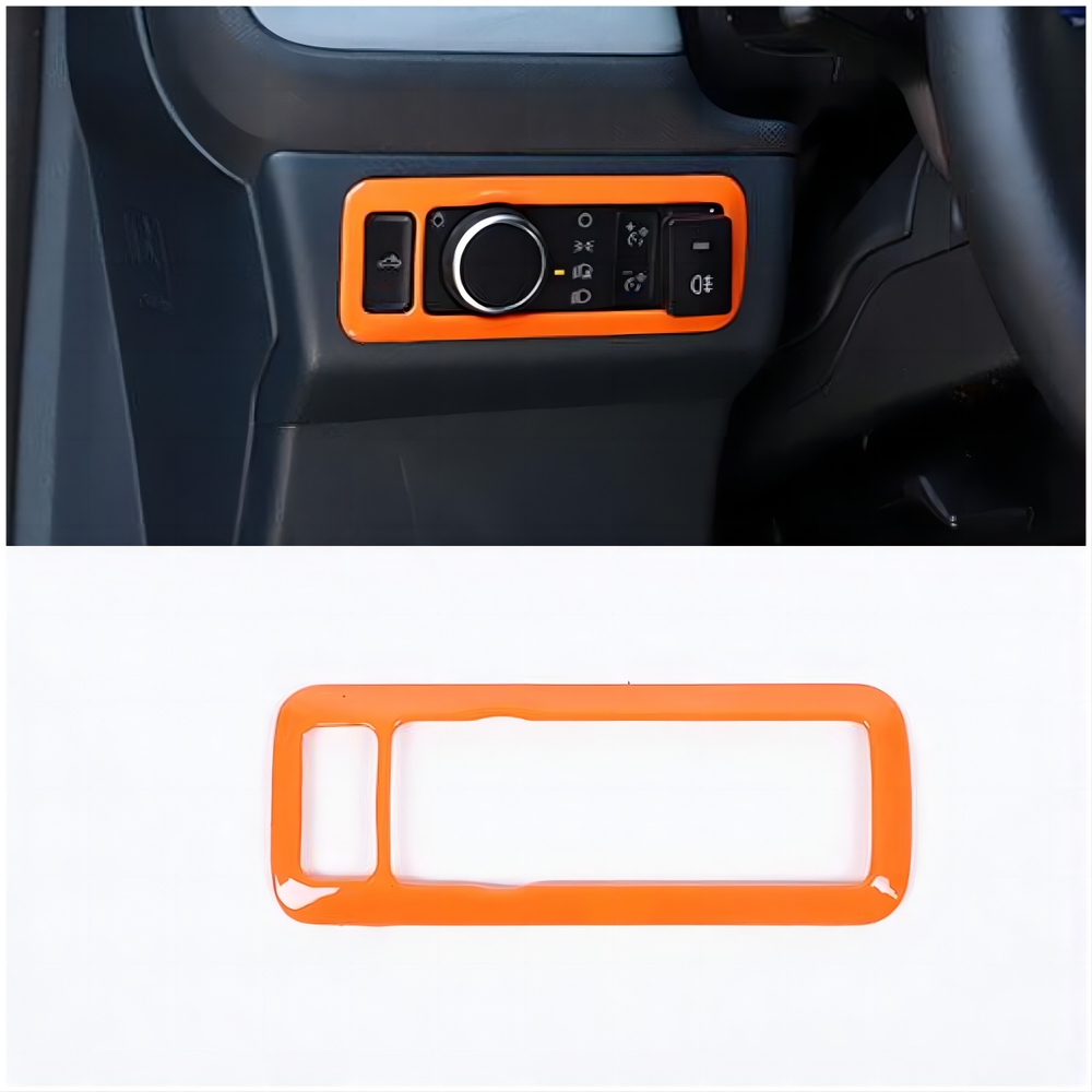For Ford Maverick 2022-2023 Car Headlight Switch Frame Trim ABS Orange Cover Kit