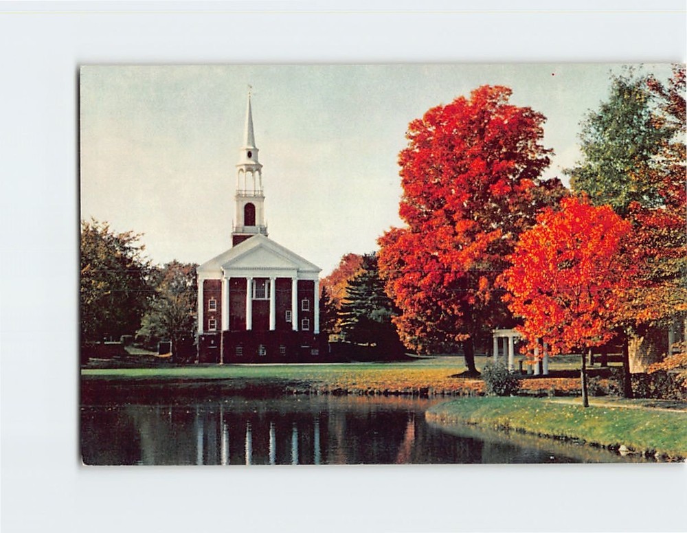 Postcard Cole Memorial Chapel Wheaton College Norton Massachusetts