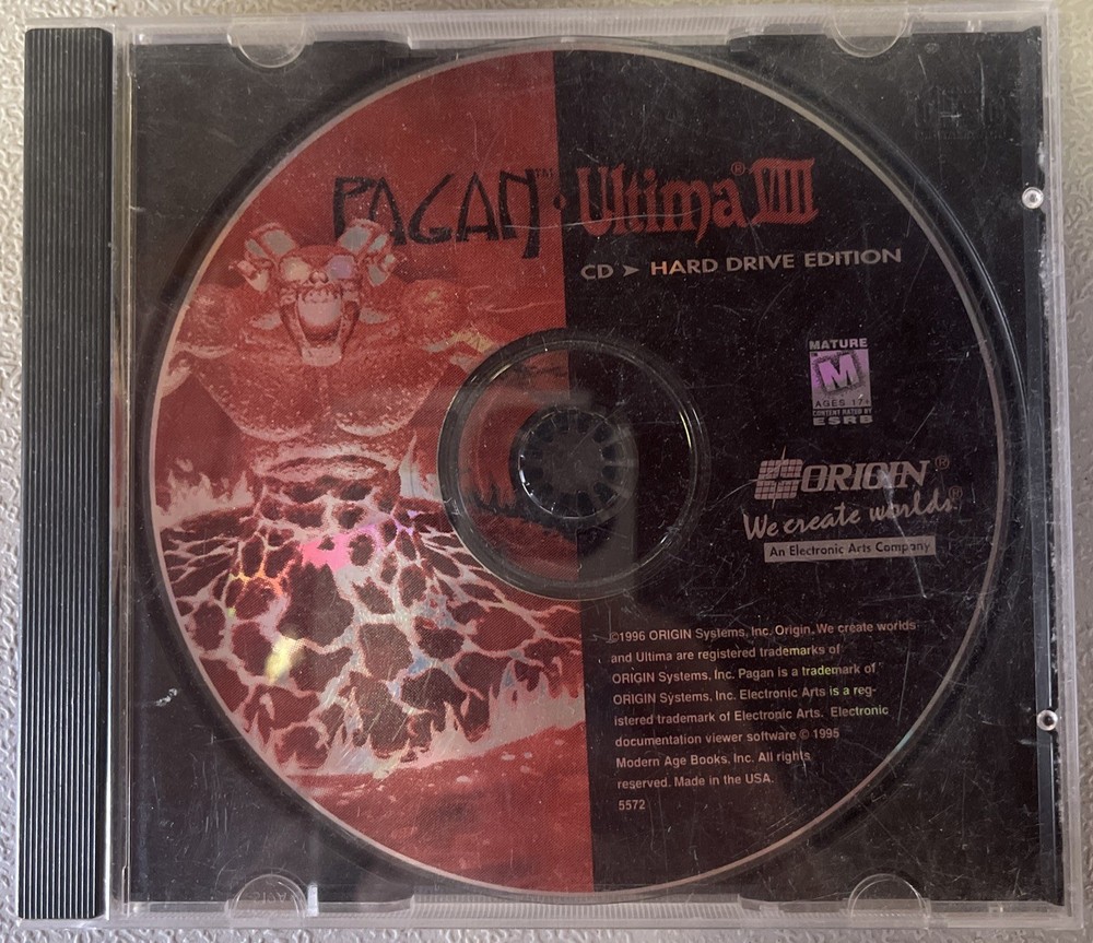 Ultima VIII 8 Pagan (PC CD-ROM) CD Disk Only Hard Drive Edition Origin