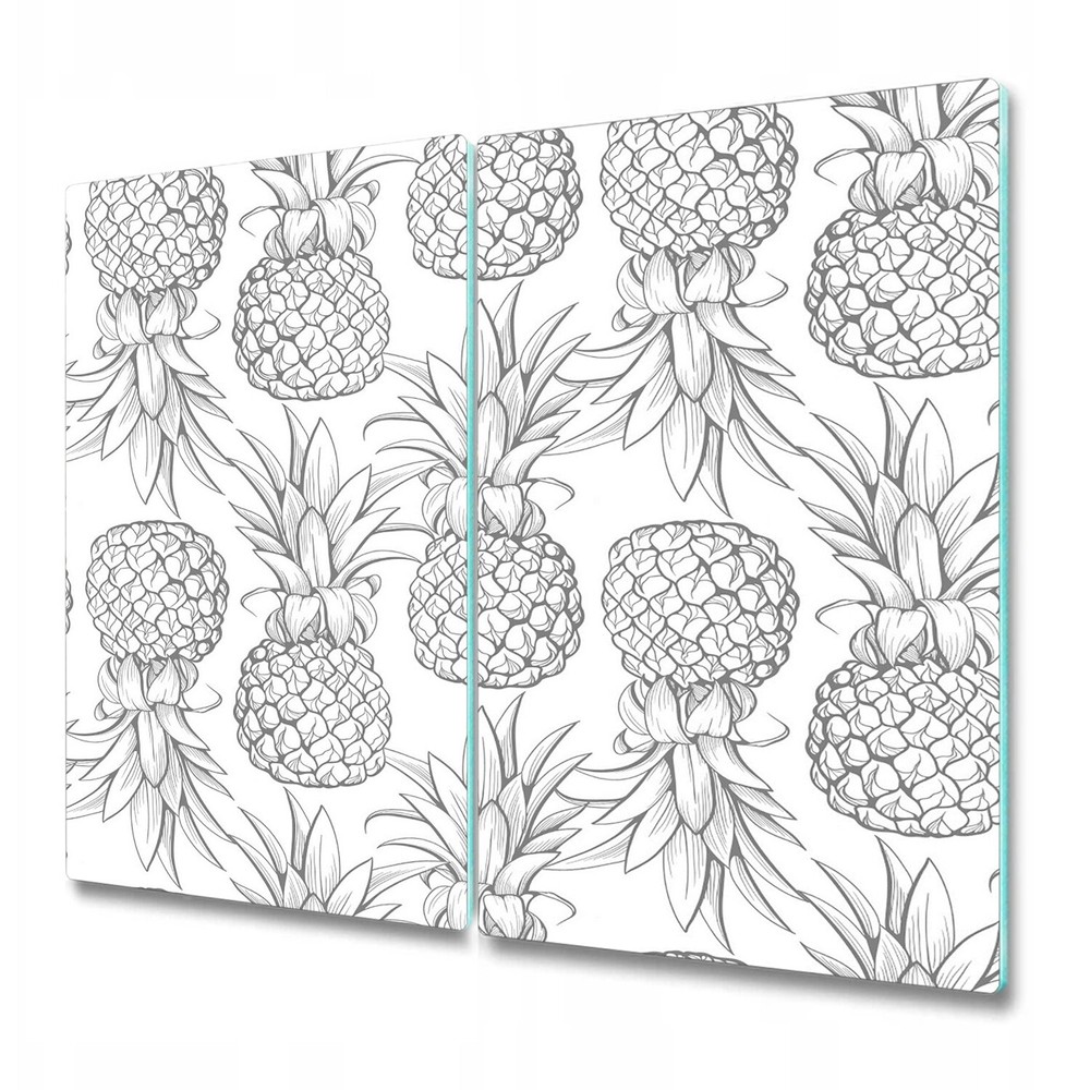 Glass Cutting Board Tropical Pineapple Blue Pineapple Modern Home 2x30x52