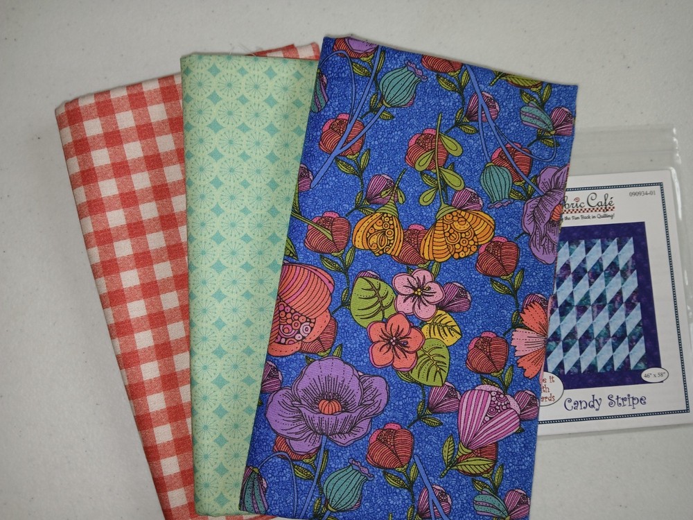 Lot 3 yd quilt kit w/pattern Fabric Cafe focus light dark QSQ free ship HTF