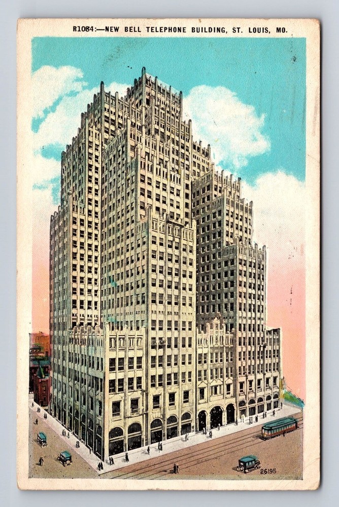 St. Louis MO-Missouri, New Bell Telephone Building, Vintage c1926 Postcard