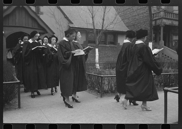 Photo:Chicago Illinois 1941 Episcopal Church Procession Women Choir Robes
