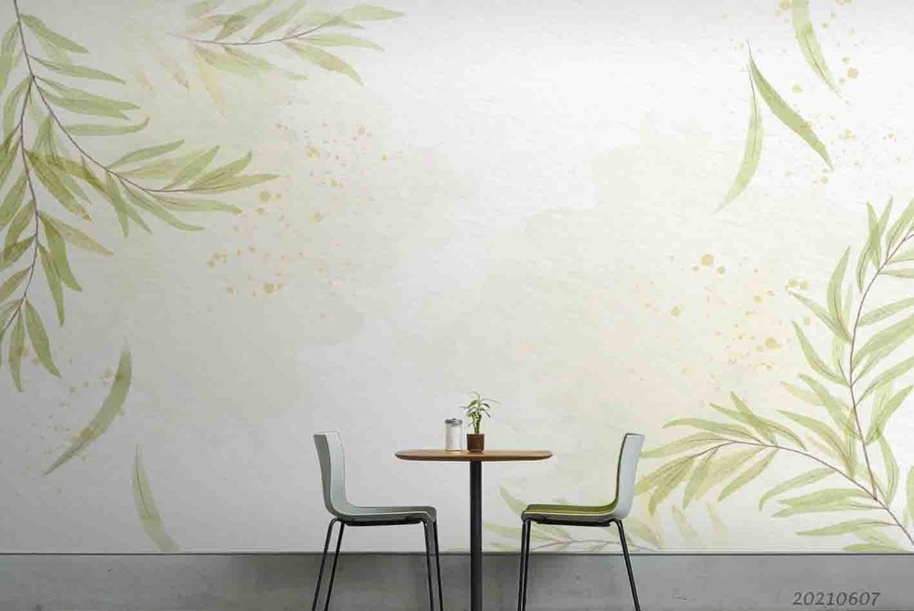 3D Plants Leaves Watercolor Wall Murals Wallpaper Murals Wall Sticker 16