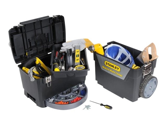 Stanley 2-in-1 Black Plastic Trolley 473mm x 302mm x 627mm
