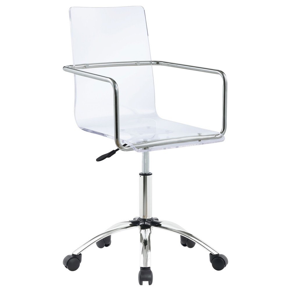 Clear Adjustable Acrylic Home Office Desk Chair 23.5
