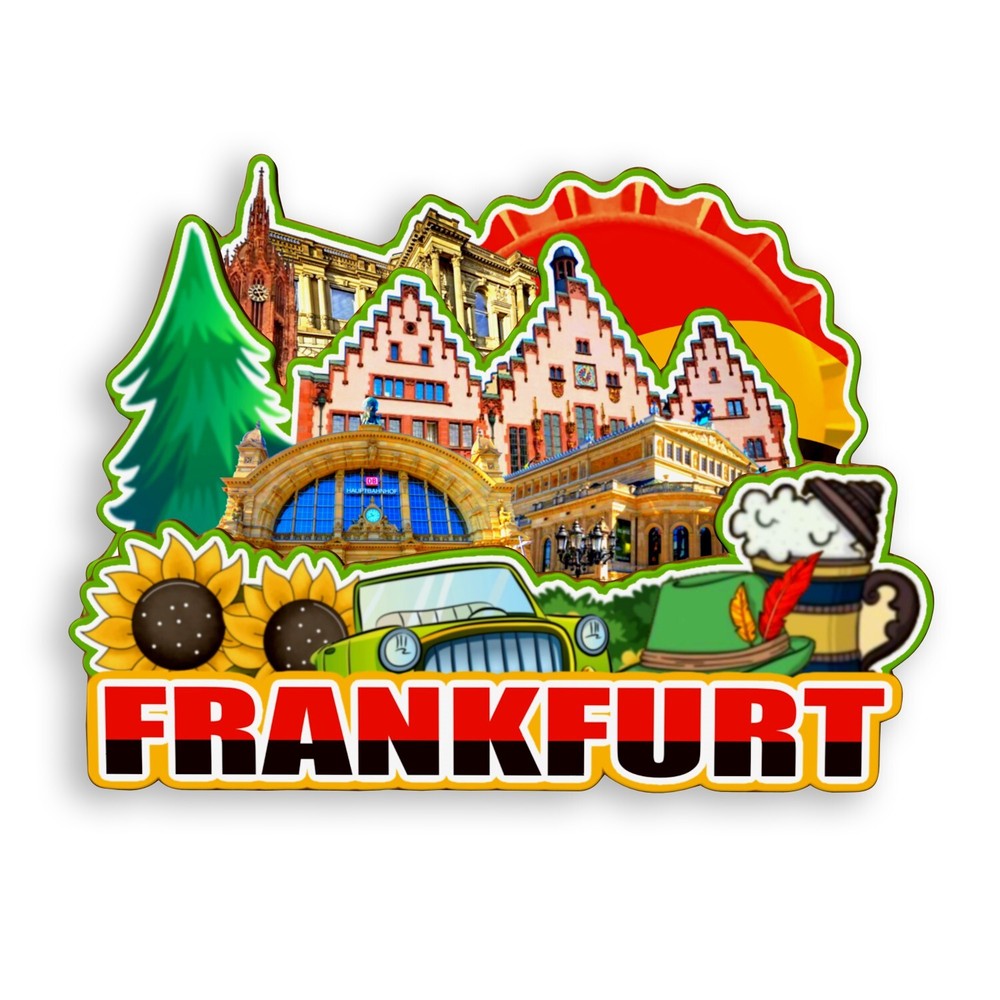 Frankfurt Germany Refrigerator magnet 3D travel souvenirs wood craft gifts