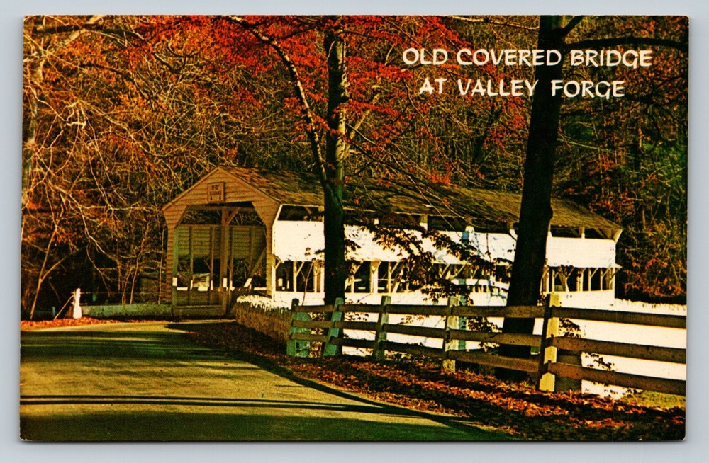 Old Covered Bridge At Valley Forge Park PA - Unposted VINTAGE Postcard
