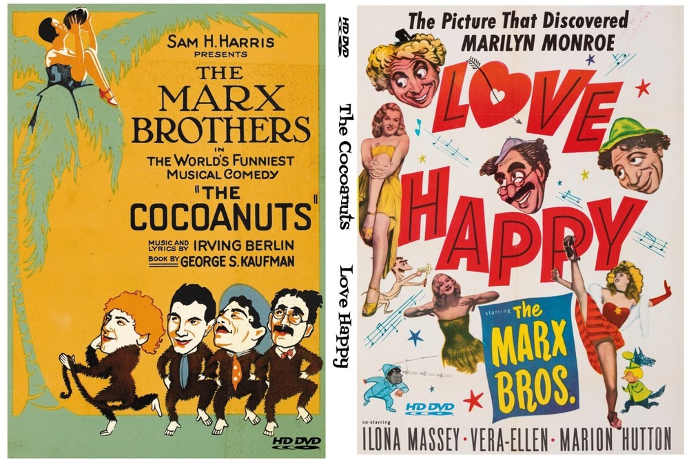 Cocoanuts Love Happy 2-DVD set MARX BROTHERS first and Last films Musical Comedy