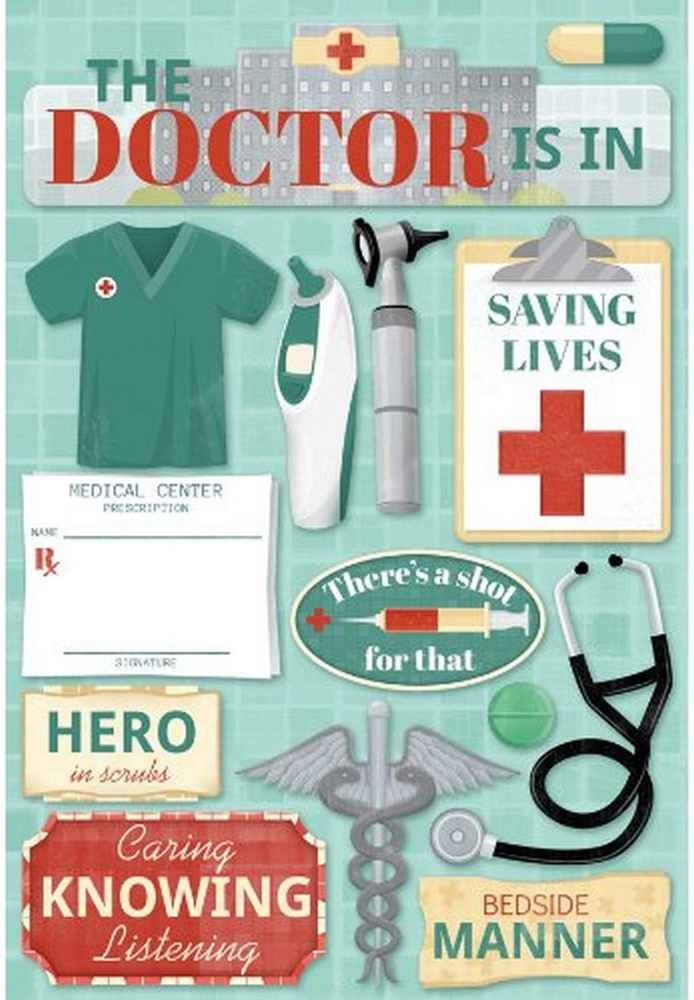 11587 Design Acid and Lignin Free Scrapbooking Sticker Sheet, the Doctor Is In-image