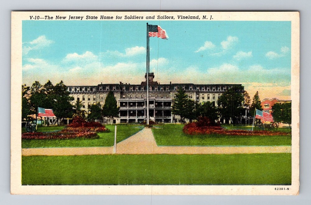 Vineland NJ-New Jersey, State Home Soldiers & Sailors Vintage Souvenir Postcard