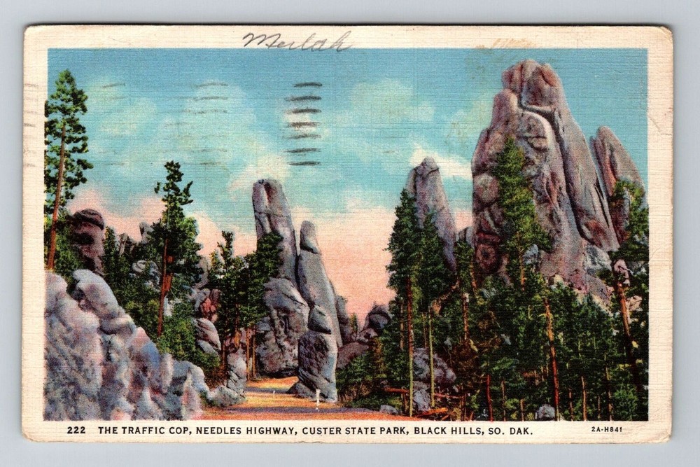 Black Hills SD-South Dakota, Custer State Park, Needles Hwy, Vintage Postcard