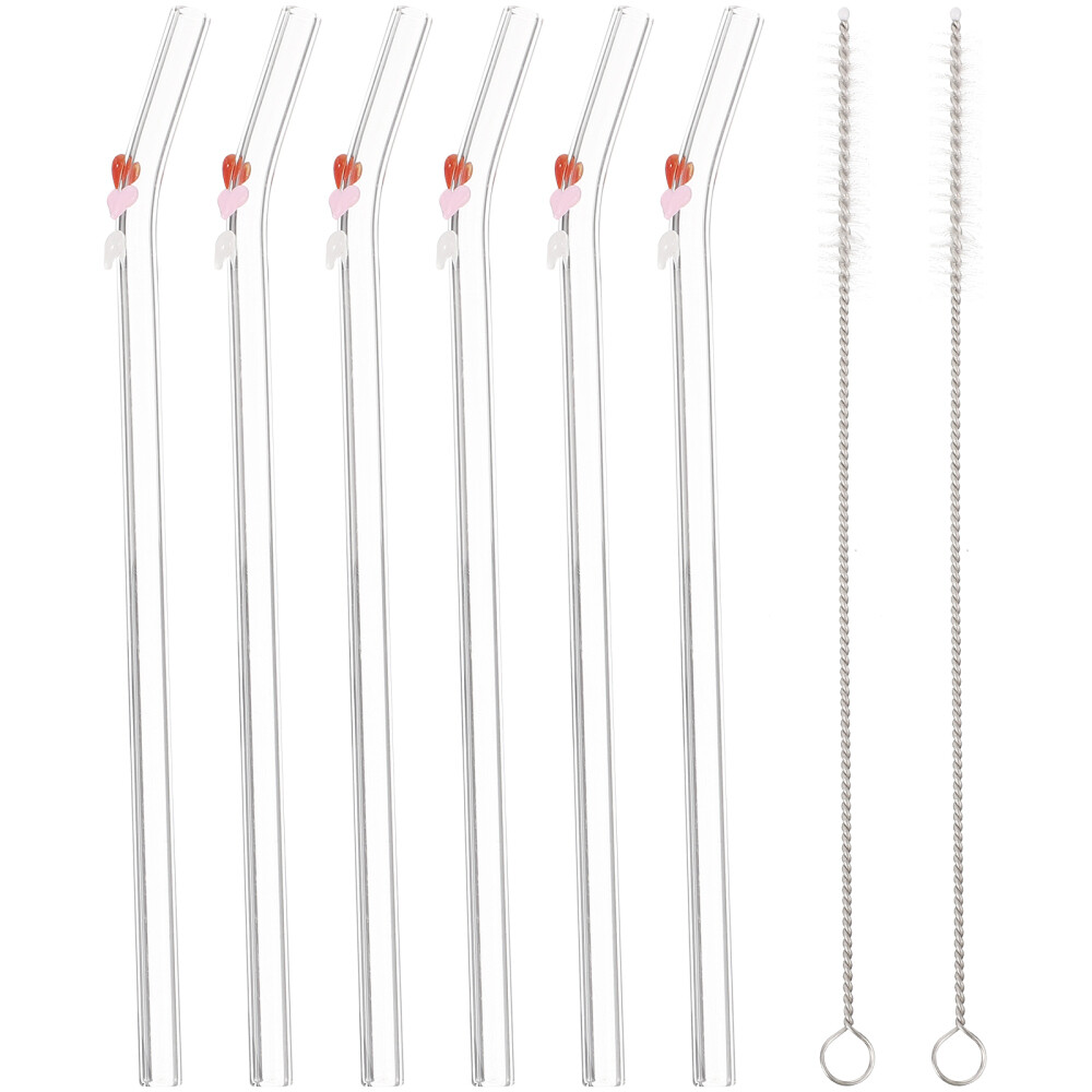 Eco-Friendly Clear Reusable Drinking Straws with Cleaning Brush for Restaurants & Beverages (99 characters)  