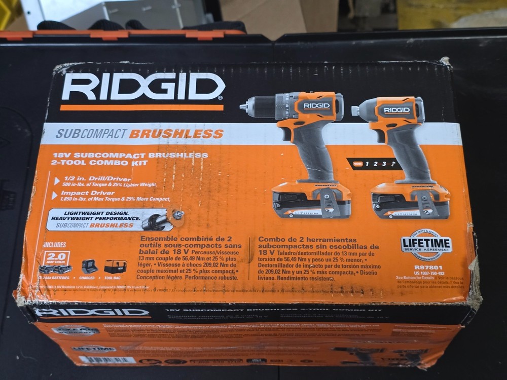 🛠️ Ridgid 18V SubCompact Brushless 2-Tool Combo Kit Drill & Impact Driver