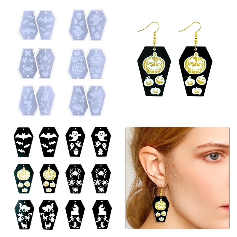 Combination Ornament Mold Epoxy Jewelry Mold Resin Casting Pendant Mold for Diy