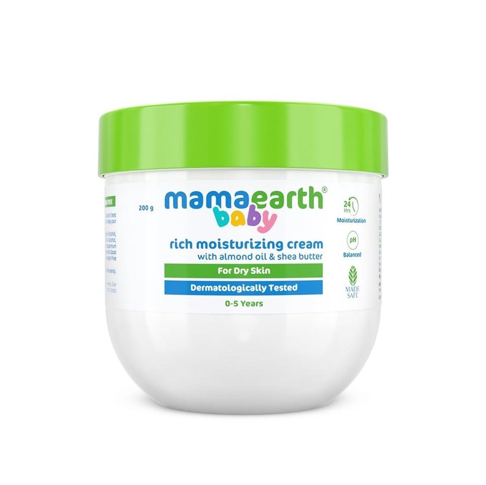 Mamaearth Baby Rich Moisturizing Cream Almond Oil & Shea Butter skin 200 g