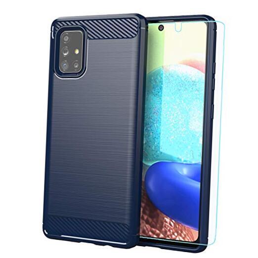 case,with Samsung Galaxy A71 5G UW (Verizon Edition) Navy Blue Brushed TPU Case