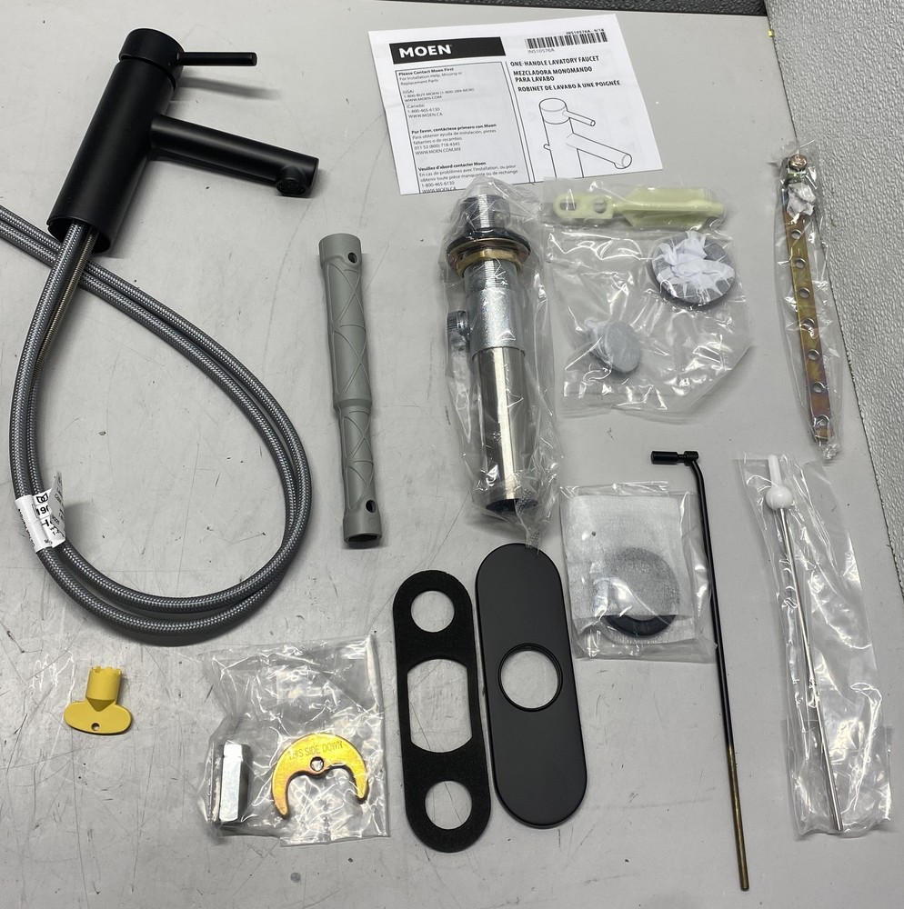 Moen Align 1 Handle Modern Bathroom Faucet/Drain Assembly 6190BL